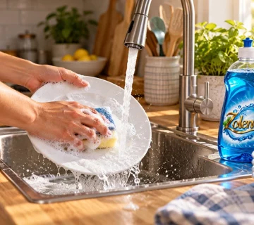 Sunlit Dishwashing with Zolenow Soap 360x320